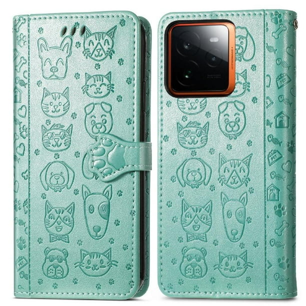 Funda Cartera FOXDOCK para Realme GT 7 Pro , Flip PU con Relieve de Gatos y Perros, Tarjetero y Soporte