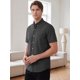 thumbnail image 4 of INSPIRE CHIC Camisas de Hombre de Negocios con Bolsillo en el Pecho, Cuello Abotonado, Manga Corta y Rayas S Negro, 4 of 5