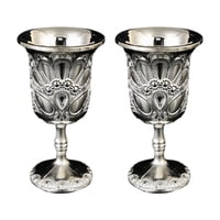Magideal - Mini Copa En Relieve Estilo Vintage, Vasos Para Whisky, Regalos, Copa De Vino De Tiro De Metal Para Decoración De Aniversario, Bar De Fiesta 2 De Plata
