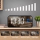 thumbnail image 4 of Reloj Despertador REGALWOVEN con Música, Volumen Ajustable, Tres Alarmas, Puertos de Carga USB para Dormitorio/Residencia Blanco 5.5"L x 1.3"W x 2.7"H, 4 of 6
