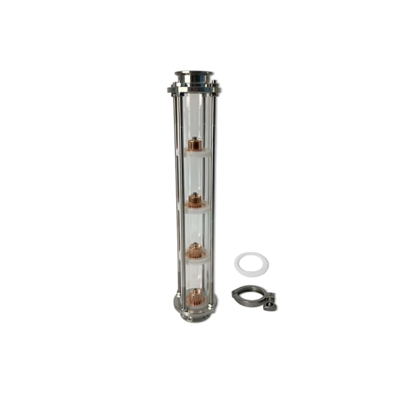 Columna de Destilación Still Oakstills de Vidrio 2" con 4 Platos 47 cm