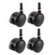thumbnail image 1 of Ruedas giratorias de 1.85 pulgadas Uxcell con vástago de cuello de agarre, rueda de muebles negra con freno y enchufe de montaje 4 piezas, 1 of 4