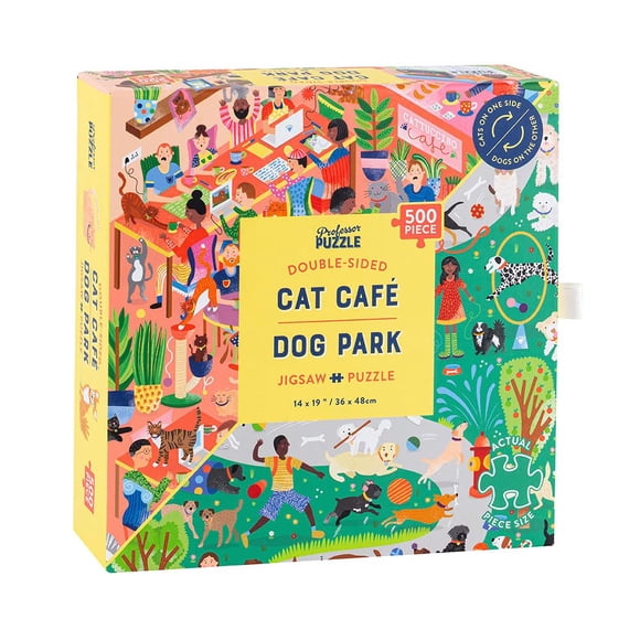 Rompecabezas Professor PUZZLE Cat Cafe & Dog Park, 500 piezas