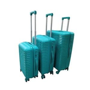 Tododescuento - Set 3 Maletas Esmeralda Abs Ruedas 360° Medidas Estándar Premium