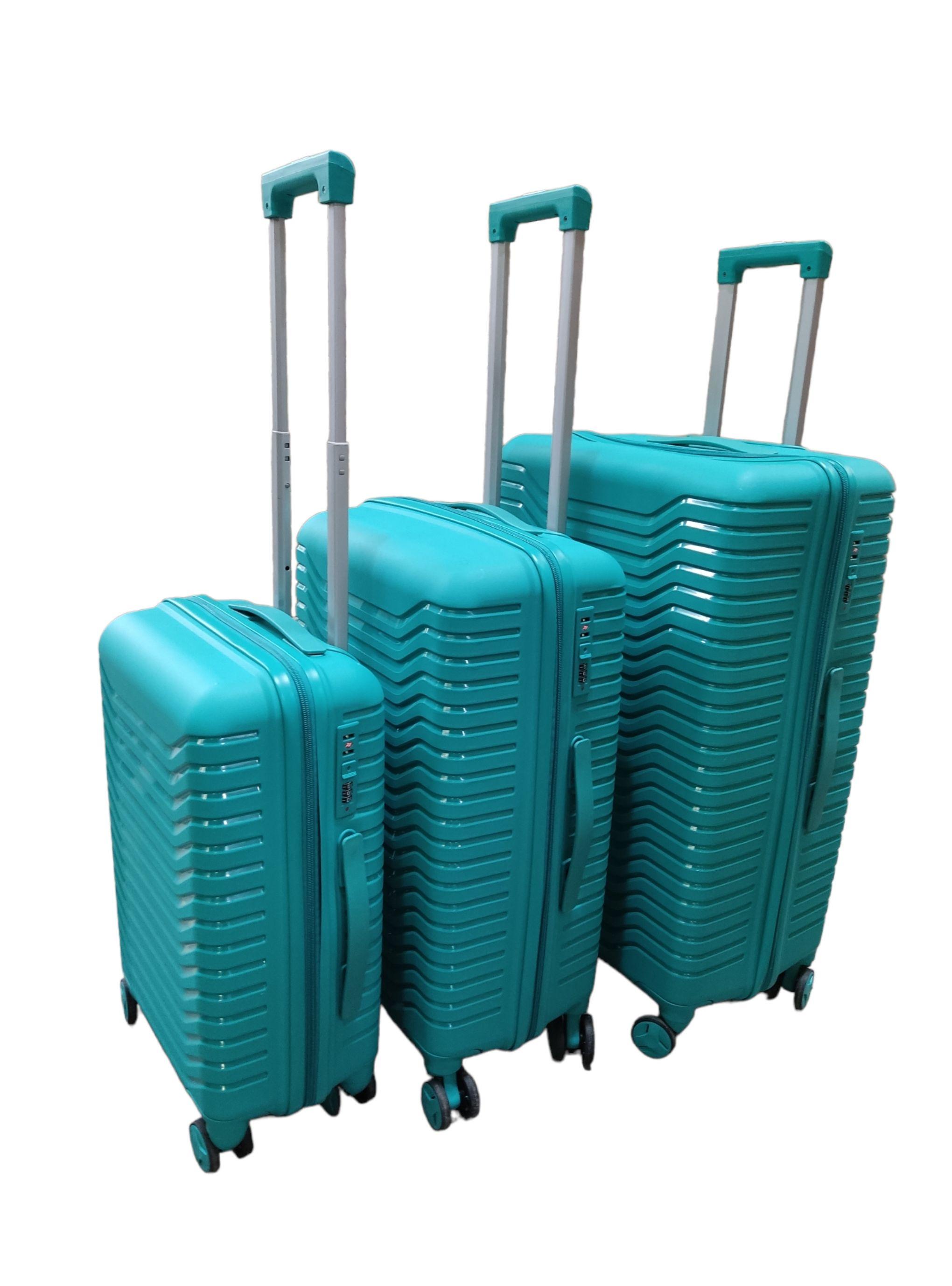 Tododescuento - Set 3 Maletas Esmeralda Abs Ruedas 360° Medidas Estándar Premium