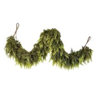 Magideal - Guirnalda Navideña De Cedro, Hojas De Ciprés Verde Realistas, Guirnalda De Pino, Enredadera Para Fiestas, Vacaciones, Chimenea, Decoración De Invierno