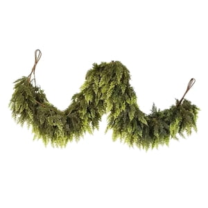Magideal - Guirnalda Navideña De Cedro, Hojas De Ciprés Verde Realistas, Guirnalda De Pino, Enredadera Para Fiestas, Vacaciones, Chimenea, Decoración De Invierno