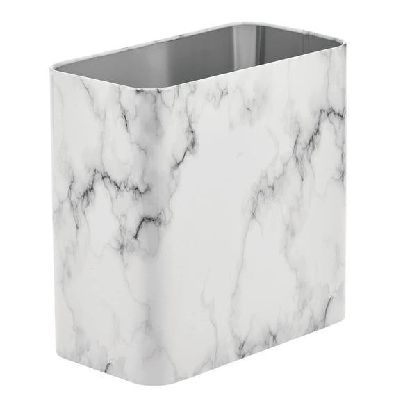 Papelera mDesign, metal, compacta, rectangular, mármol