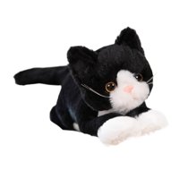 Magideal - Gato De Felpa Para Niños, Muñeca De Gato Abrazado, Decoración De La Habitación De Los Niños, Gato De Dibujos Animados, Juguete De Peluche Para Adolesc En Blanco Y Negro