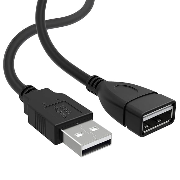 Cable USB LORDTRONICS de 91 cm macho a hembra negro