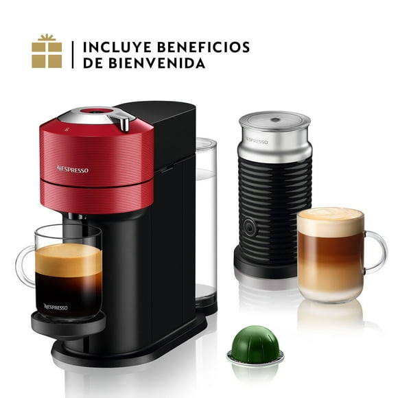 Cafetera Nespresso Vertuo Next Roja con Espumador de Leche