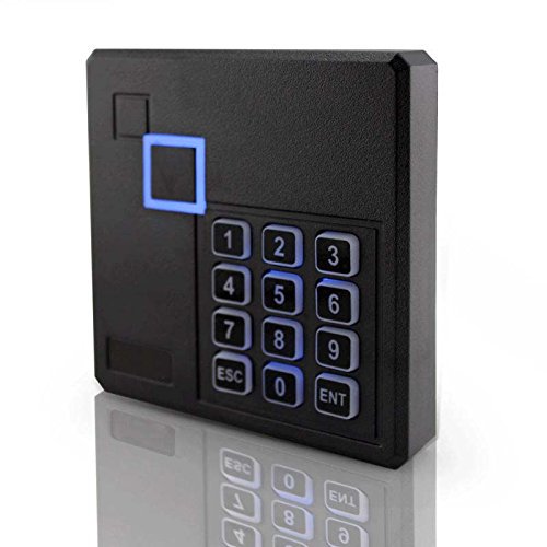 Lector de teclado de control de acceso a puertas con tarjeta de identificación RFID 125 kHz negro