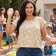 thumbnail image 2 of Agnes Orinda Blusas Florales de Talla Grande para Mujer Cuello Redondo Manga Corta Acampanada Casual Primavera Verano Blusa 1X Rosa, 2 of 7