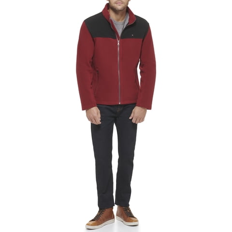 Chaqueta Tommy Hilfiger Classic Con Cremallera Frontal, Forro Polar, Negro/Rojo