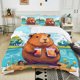 thumbnail image 1 of Ctue Cartoon Capybara Printed Bedding Set 3PC 1 Duvet Cover 2 Pillowcases Adult and Children Warm Soft Bedding Set Luxury Gift Bed Sheets, 1 of 5