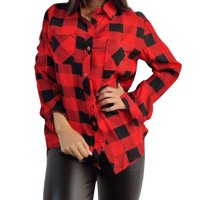 Likeshop - Blusón Mujer Manga Larga Cuadrille Algodón 0021