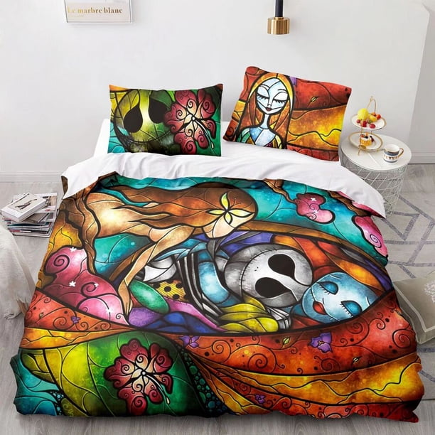Christmas Horror Night Quilt Cover Bed Set Pillowcase Queen Size3-Piece Bedding Set (1 Duvet Cover + 2 Pillow Shams)