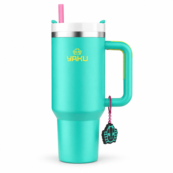 Mug Térmico Lemuria Neon 1100 Ml Vaso Térmico Gran Capacidad Verde Menta