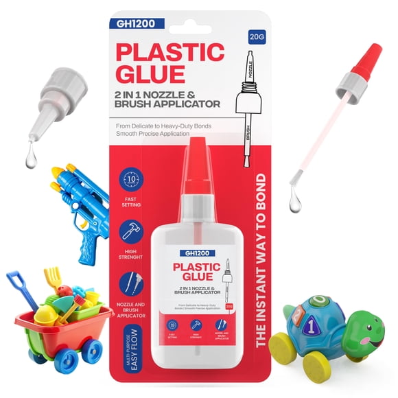 Pegamento para Plástico GH1200 20 g con Pincel y Boquilla – Secado Rápido