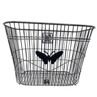 Magideal - Cesta Delantera Trasera Para Bicicleta, Cesta De Alambre Para Equipaje De Viaje De Metal Duradero Desmontable, Cesta Negra Para Bicicletas De Montaña