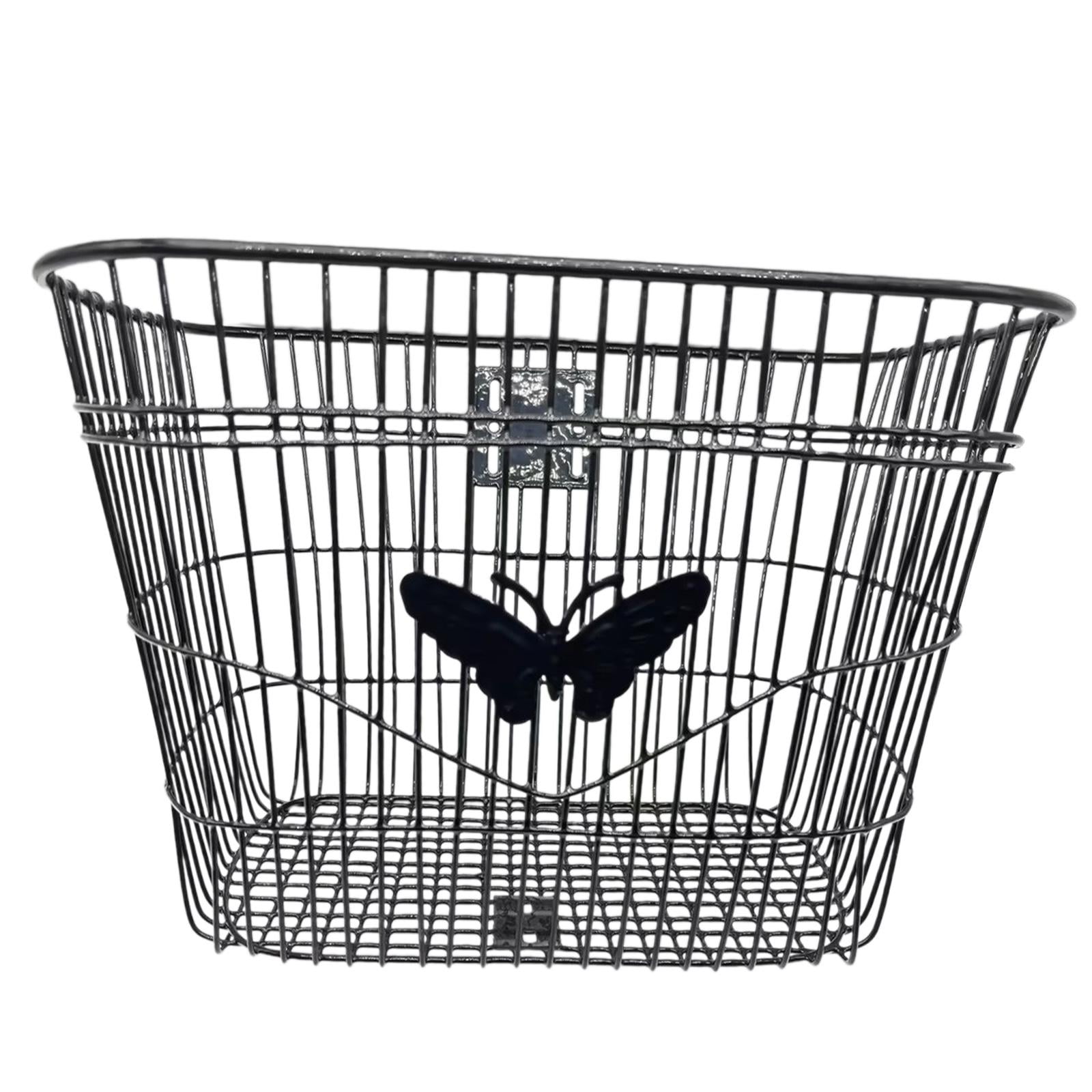 Magideal - Cesta Delantera Trasera Para Bicicleta, Cesta De Alambre Para Equipaje De Viaje De Metal Duradero Desmontable, Cesta Negra Para Bicicletas De Montaña