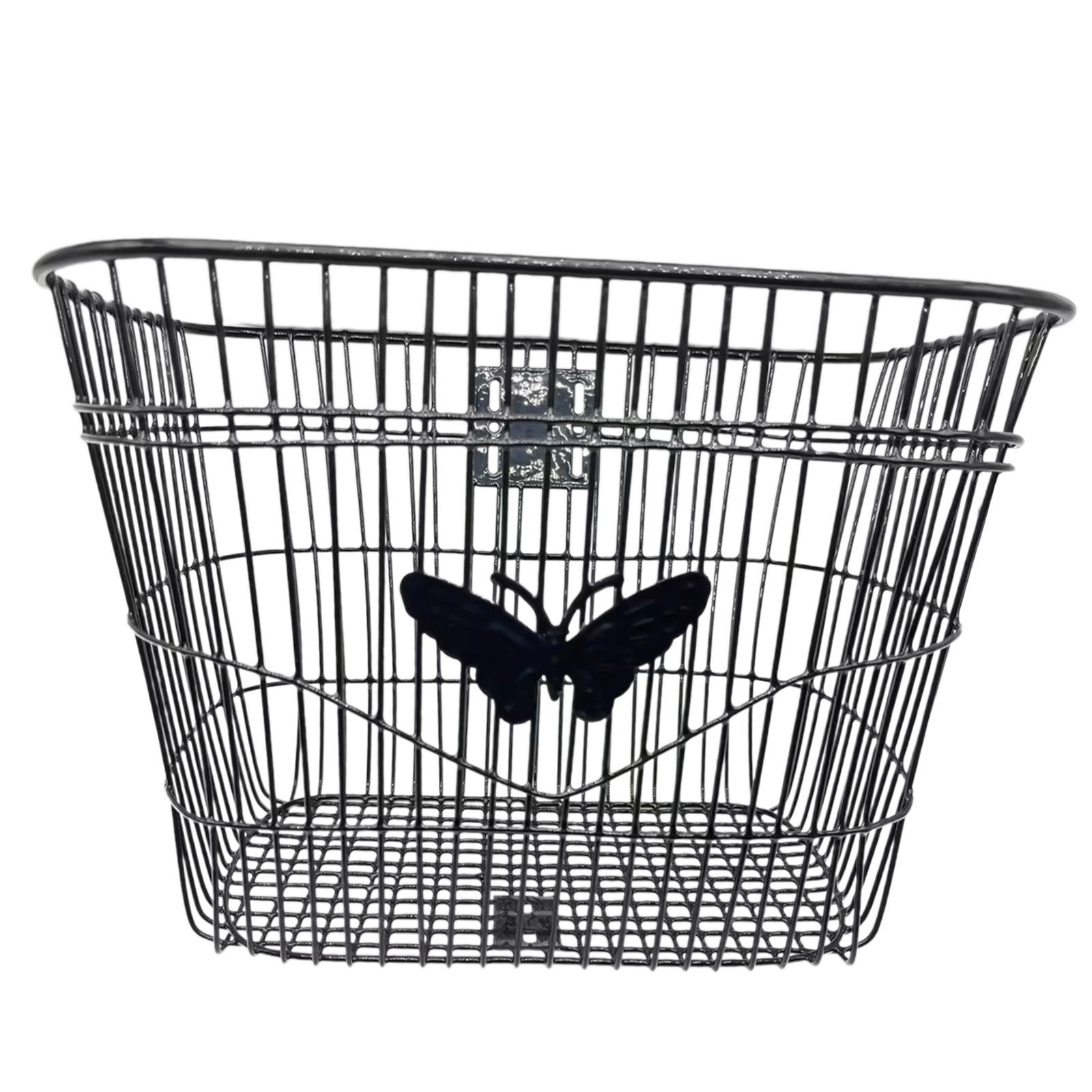 Magideal - Cesta Delantera Trasera Para Bicicleta, Cesta De Alambre Para Equipaje De Viaje De Metal Duradero Desmontable, Cesta Negra Para Bicicletas De Montaña