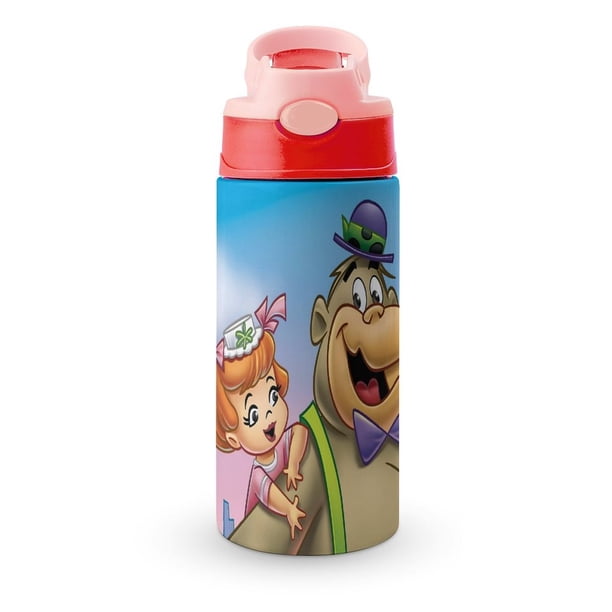 El Show de Magilla GorilaBotella de Agua con Tapa Pop Top de Un Toque, Acero Inoxidable, a Prueba de Fugas, para Deportes, Botella Infantil rosa 12 oz