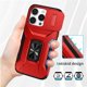 thumbnail image 3 of Funda Armada para iPhone 16 Pro Max con Tapa Deslizante y Soporte Magnético Giratorio Rojo, 3 of 5