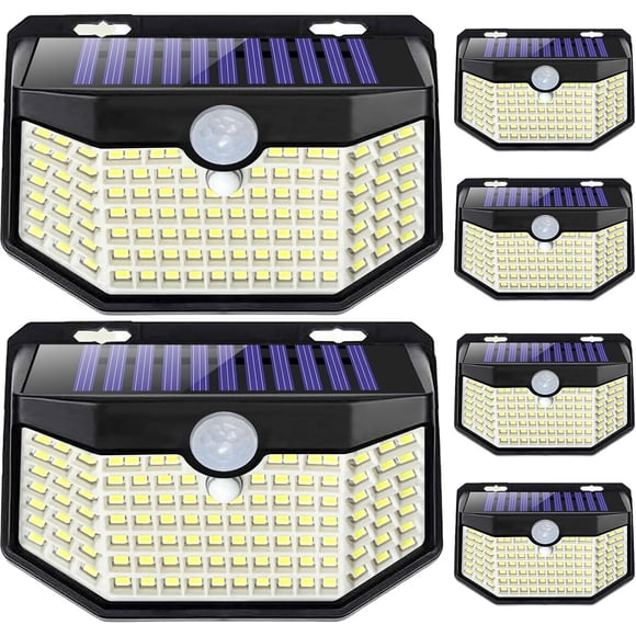 Luz Solar Exterior HMCITY 120 LED Sensor de Movimiento 6 Pack