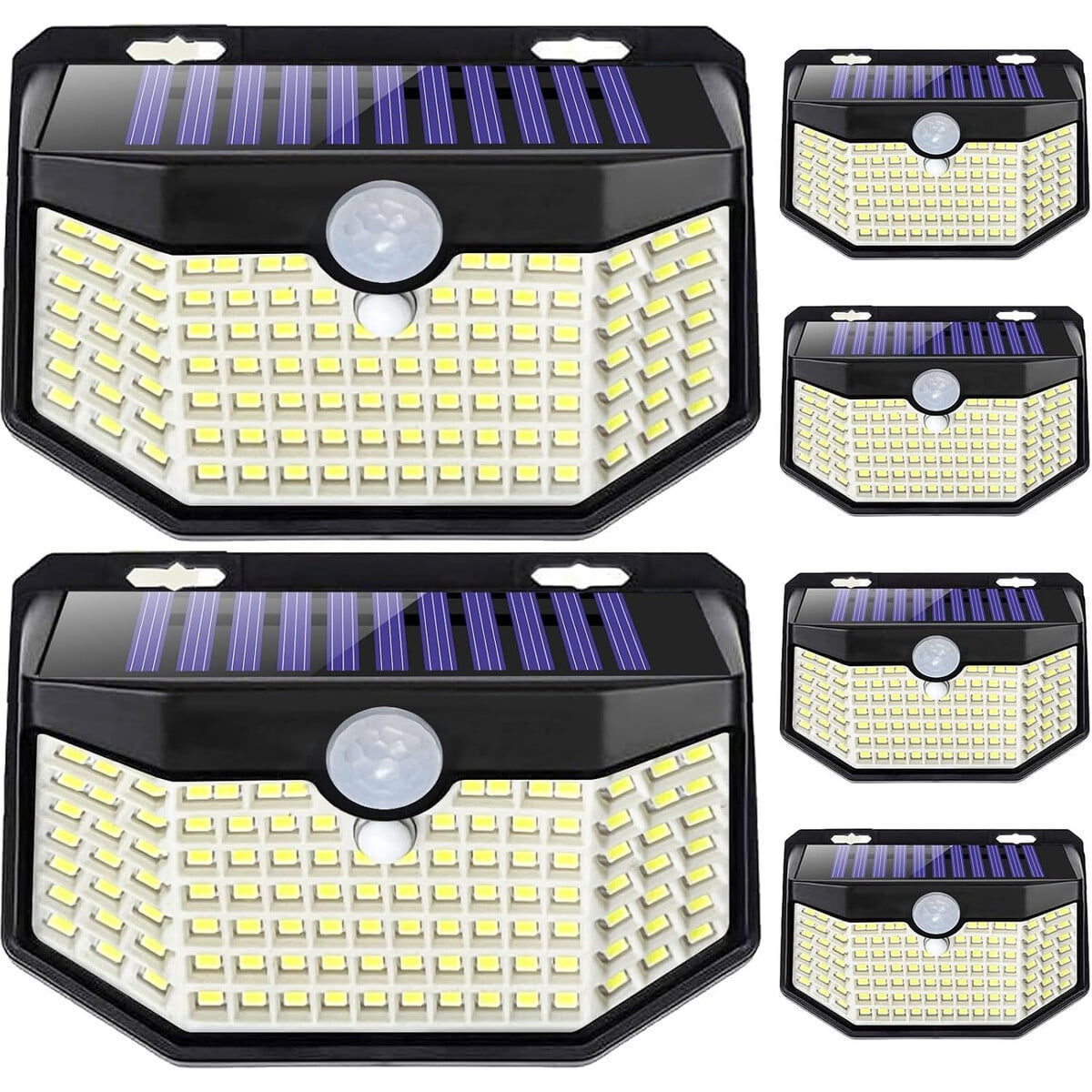 Luz Solar Exterior Hmcity 120 Led Sensor Movimiento 6 Pack