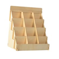 Magideal - Soporte De Madera Para Tarjetas De Felicitación, Estante Para Fotos, Colección De Manualidades, Organizador De Pegatinas, 4 Niveles, Para Tiendas, Fol