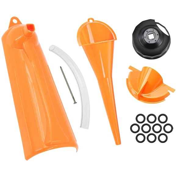Juego de embudos de aceite HDBUBALUS con relleno de cárter con llave Harley Orange