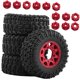 thumbnail image 2 of 4 Piezas 1/10 RC Car Ruedas Y Neumáticos Goma Accesorio Resistente Para Slash W285 Rojo, 2 of 5