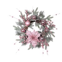 Bothyi - Corona Navideña Artificial Para Puerta Delantera, Para Festival, Balcón, Chimenea, 50Cm