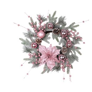 Bothyi - Corona Navideña Artificial Para Puerta Delantera, Para Festival, Balcón, Chimenea, 50Cm