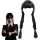 thumbnail image 1 of Peluca de Miércoles Addams | Pelucas trenzadas negras para mujeres y niñas. Peluca de disfraz de Miércoles con flequillo para fiesta de Halloween (con flequillo)., 1 of 7