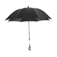 Ioensy - Paraguas Para Cochecito De Bebé Con Abrazadera, Parasol Para Cochecito De Verano Al Aire Libre, Color Negro