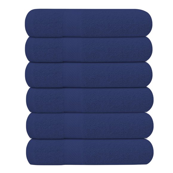 Juego de 6 toallas KAHAF COLLECTION 69 × 137 cm Azul Marino Algodón