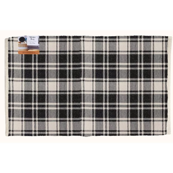 Alfombra Accent First Concept a cuadros en blanco y negro, 90 x 60 cm