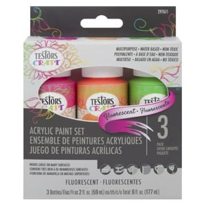 Testors - Set De 3 Pinturas Acrílicas Fluorescentes