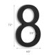thumbnail image 2 of Número de casa BUTUNITA 18 cm negro de aleación de zinc moderno 8, 2 of 6