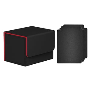 Magideal - Estuche Para Barajas De Cartas Coleccionables, Caja De Almacenamiento Para Juegos De Cartas Coleccionables Tcg Negro Rojo