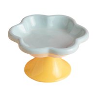 Ioensy - Cuenco De Cerámica Inclinado Elevado Para Gatos, Cuencos De Alimentación Antideslizantes Para Perros Pequeños, Color Azul