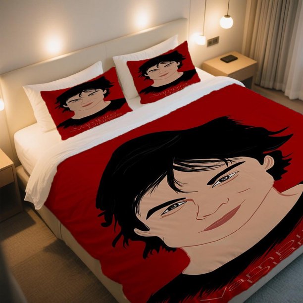 Damon Vampire Diaries Portrait Duvet Cover Set Thanksgiving Comfortable and Easy to Maintain