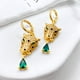 thumbnail image 4 of Aros Leopardo Colgantes, Gota Circón verde, 4 of 6