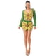 thumbnail image 5 of Saronite Conjunto de Top de Manga Larga con Cuello en V y Falda con Cordón Ajustable en la Espalda, Color Verde (para Mujer), 5 of 5