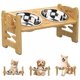 thumbnail image 1 of COMEDERO-BEBEDERO PARA PERROS ALTURA AJUSTABLE - MADERA, 1 of 2