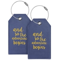 Etiquetas Para Equipaje Casmonal De Cuero Sintético Azul Marino Paquete De 2