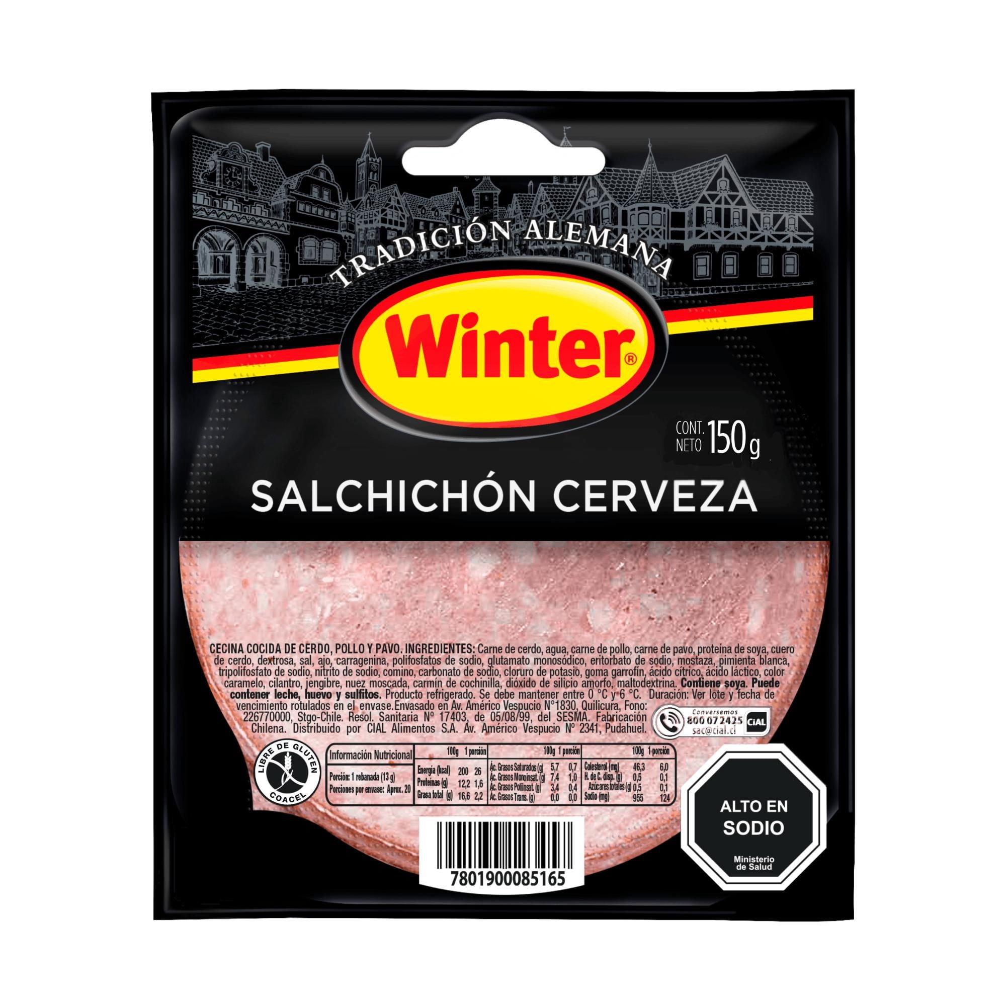 Salchichon cerveza laminado, 150 g