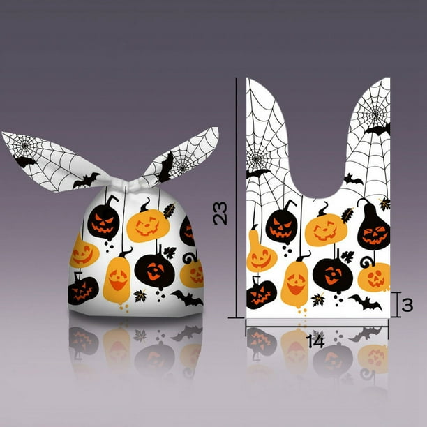 10pcs, New Halloween Bags Rabbit Ears Candy Bag Snack Bag Baking Cookie Bag Gift Bag DIY Packaging Supplies Baking Decoration